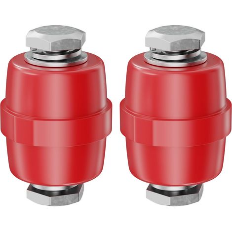 Lot de 2 isolateurs M10 rouges - 40 x 40 mm - En résine de polyester - Auto-extinguibles - M10 - Rouge - 40 x 40 mm (1/5)