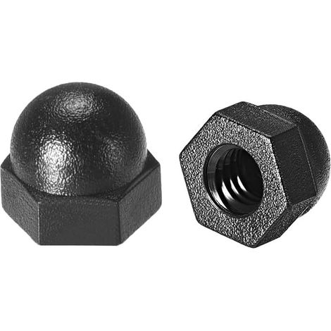 M4 Écrou Borgne Noir Nylon Hexagonal Dôme Tête Clou pour Vis Boulon 10 Pcs (1/3)