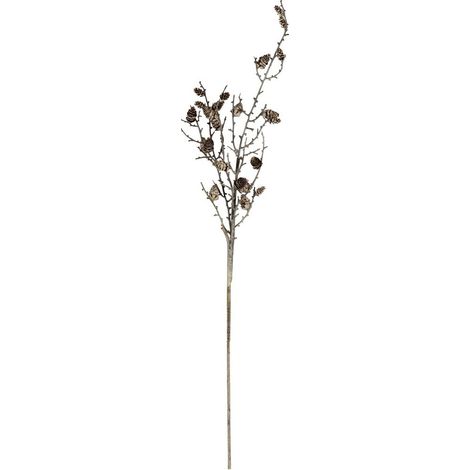 Snowy Winter Woodland Branch with Pinecones - Plastic - H110 cm - White