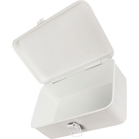 Boîte à Outils Blanche Vintage Verrouillable en Acier Laminé à Froid Grosse Capacité de Rangement, Fermoir à Loquet, Format Compact pour Bureau et Atelier (1/5)