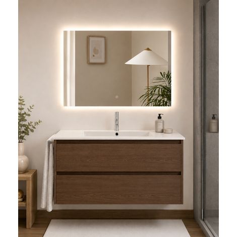 Mobile bagno con lavabo ORIGENBATH IBIZA senza specchio 80x45 cm frassino tea (1/5)