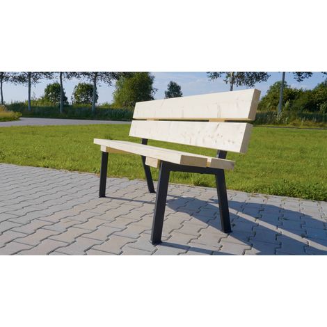 Cadre de banc de jardin Noir - Cadre en Acier SK2 pour banc de