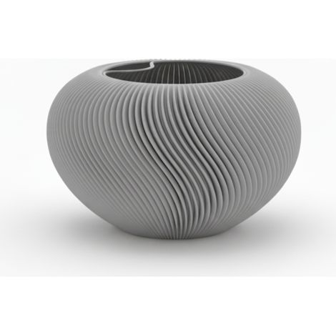 Maceta clásica redonda de color gris para plantas. (1/3)