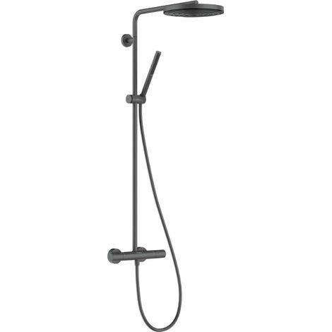 Hansgrohe Pulsify S Puro - Set de douche avec thermostat, diamètre 26 cm, chrome noir brossé 24222340 (1/2)