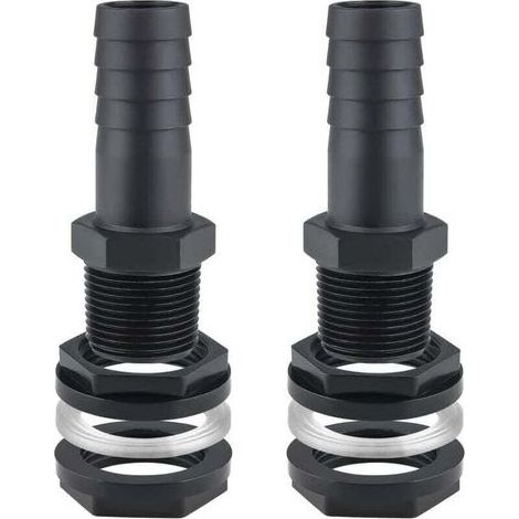 pair 2PCS Trop Plein Cuve, 25mm Passe Paroi Cuve raccord Male Leakproof Hose pour Citernes Raccord Récupérateur eau de Pluie de Pluie Passages Mit Joints (1/4)