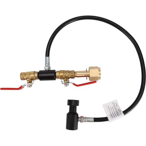 Ortviai Station de remplissage CO2 pour bouteilles SodaStream – Adaptateur CGA320 avec tuyau de 60 cm en cuivre (1/4)