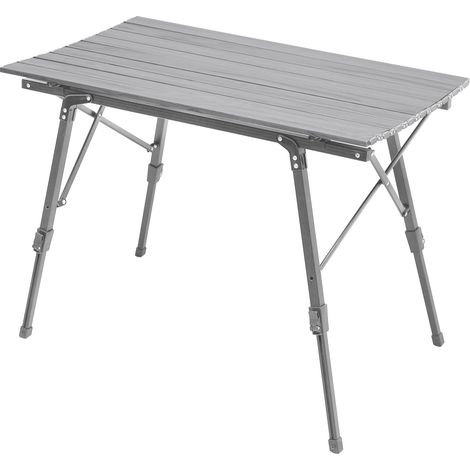 Table de camping pliable JAWINIO, table pliante réglable en hauteur, aluminium argent (1/5)