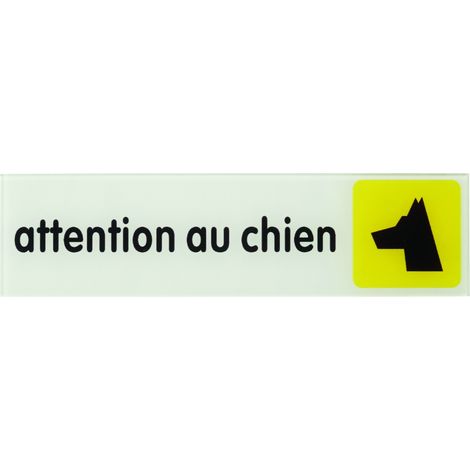 Targa segnaletica adesiva 170 x 45 mm, "Attention au chien" (Attenzione al cane) – THIRARD