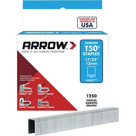 Arrow T50 Ceiltile Staples – 13mm (17/32") Size, Pack of 1250 Staples for Ceiling Tile Installation