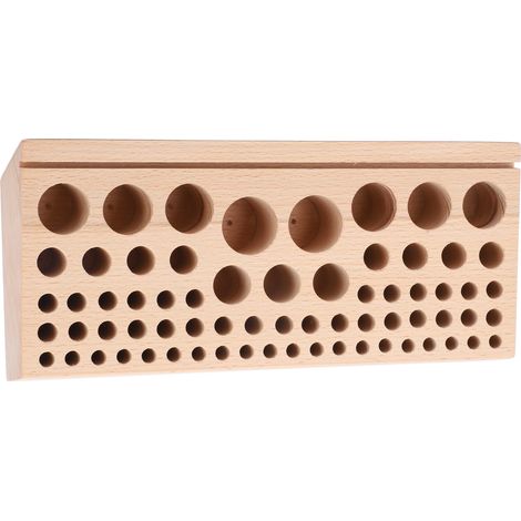 Porte-outils en cuir en forme de losange, table à outils en bois de hêtre poreux, porte-outils imprimé, boîte de rangement, kit de bricolage en cuir cousu main) (1/5)