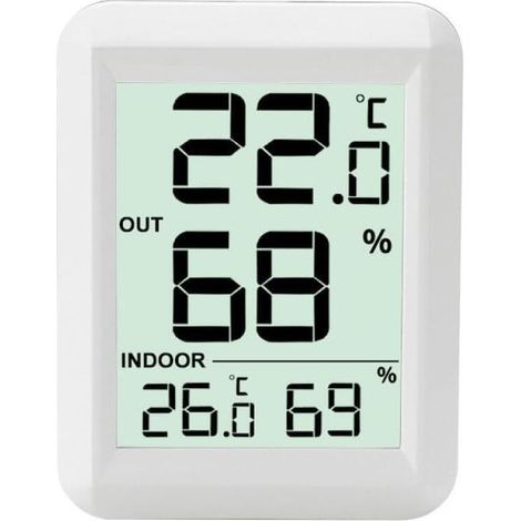 ABS Indoor Outdoor Thermometer Hygrometer Dry-wet Digital Display Room Temperature Meter (1/5)