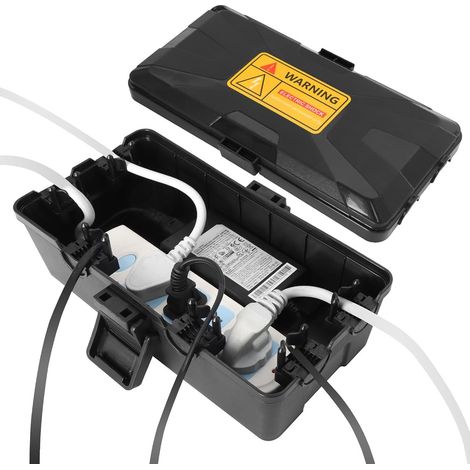 Boite Etanche Electrique Exterieur, IP54 Exterieur Boitier de Cables Etanche (25.5 x 12.5 x 9.5 cm), Boite de Distribution Exterieure Etanche pour Proteger les Rallonges, Les Multiprises (1/5)