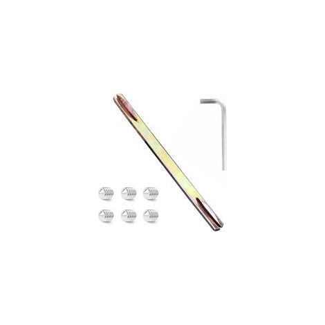 Tige de poignée carrée 8 mm x 120 mm pour poignées de porte, ferrures de porte, avec 6 vis à six pans creux M6 et 1 clé (1/4)