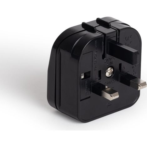 Adapterstecker Typ C (EU) Flachkopf mit geradem Kabel auf Stecker Typ G (UK)