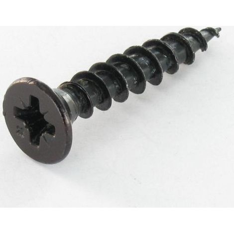 VBA Vis bois agglo Tête fraisée TORX T15 3.5X20 Filetage total Acier zingué noir - 1 pièce (1/4)