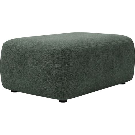 Pouf en tissu texturé vert sapin DAVISO (1/3)