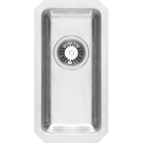 Prima+ R25 0.5 Bowl Undermount Kitchen Sink 450mm L x 234mm W - Stainless Steel (1/2)