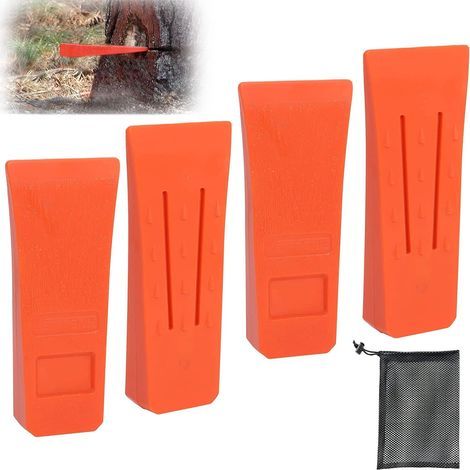 6" Coin D'Abattage pour TronçOnneuse avec Pointes pour Un Abattage SûR, ABS Coins éclateurs pour Jardinage avec Poche, Robuste et Durable, Outil Accessoire pour Bûcheron (4 Pièces) (1/5)