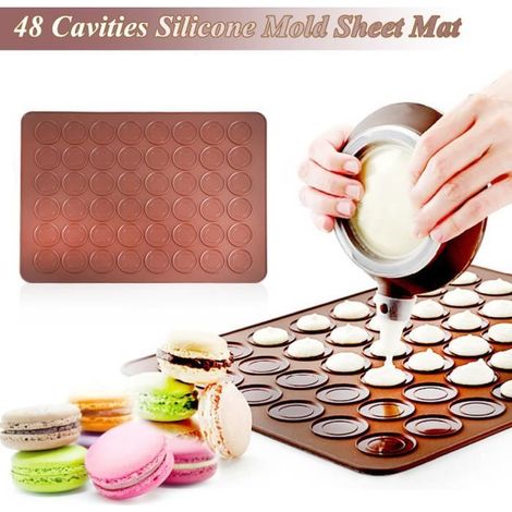 Set de Cuisson Pour Macarons: Tapis à Macarons En Silicone - 3928.5cm 48 Cavity - BOH -TUN (1/3)