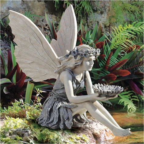 Décoration de Jardin Ornement Sièges Magique Elfes Statue Tudor et Turek Résine Artisanat Paysage Cour Décoration (1/5)