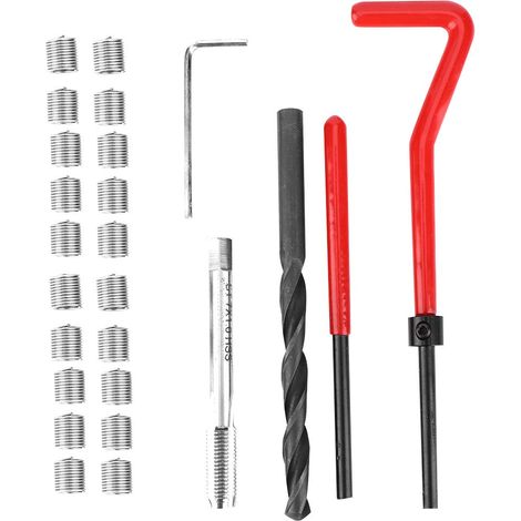 Kaelt - M7 x 1 Insert fileté Outil d'insertion de taraud Insert fileté Kit de réparation de filetage de taraud torsadé pour pièces automobiles (1/5)