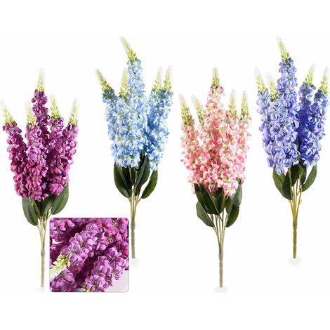Mazzi di giacinti artificiali in stoffa, set da 4 pezzi, cm 42 H (con gambo58)