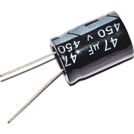 Condensatore elettrolitico 47uf 450vdc Dimensioni 18x25mm Radiale 47mf450v/105/rd