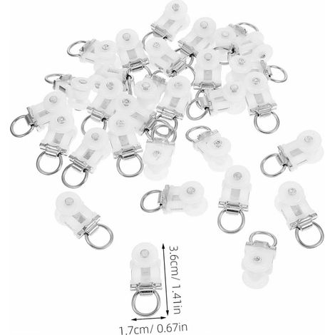 Hochleistungsfähige, verdickte Gardinenschienenrollen, Edelstahlräder, kugelgelagerte Leichtmetallräder, geräuscharme Metall-Gardinenrollen (20 Stück) (1/5)