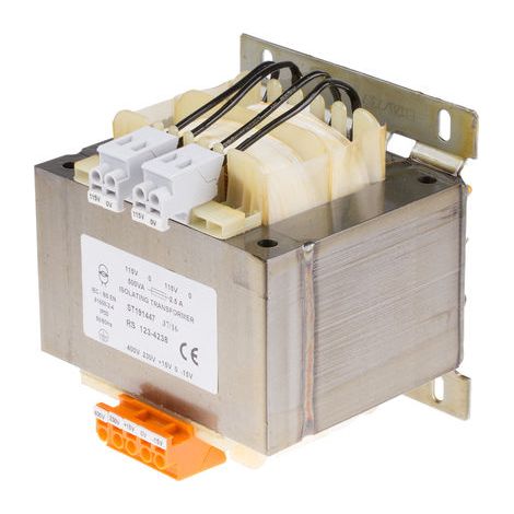 Transformateur d'isolement, Vin 230V ac (+/- 15V) - 400V ac (+/- 15V), Vout 115V c.a., 500VA ( Prix pour 1 ) (1/2)