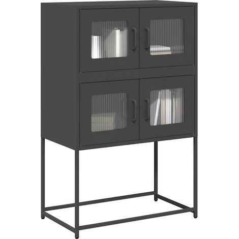 Aparador de acero negro 68x39x107 cm vidaXL (1/5)