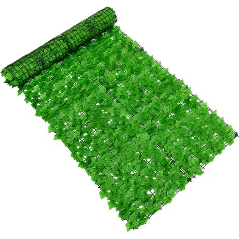 Treillis Artificiel Écran de Confidentialité Pratique en Plastique Vert Résistant à Décoloration Feuillage Vert Imité Décoratif pour Jardin et Balcon (1/5)