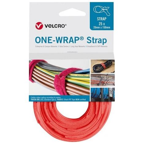 Attaches de câble velcro One Wrap Strap 20 x 200mm orange 25 unités (1/3)