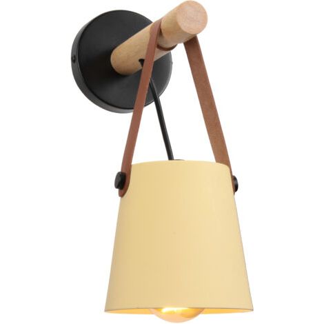 royaluxe- Applique Murale Moderne Lampe Murale Nordique En Bois (Jaune), Applique Murale D'Intérieur, Pour Chambres, Salles À Manger, Escaliers (1/5)
