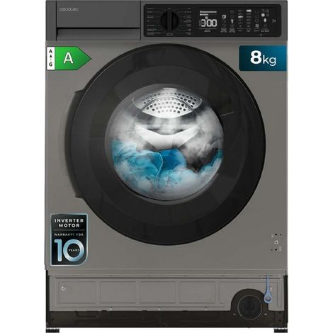 Cecotec Lave-linge 8Kg à chargement frontal Bolero DressCode 850 Bi Inverter Steel A. Finition inox 1400 tr/min, 15 programmes, Classe A, Moteur Inverter Plus, SteamMax, Stain Match Plus (1/4)