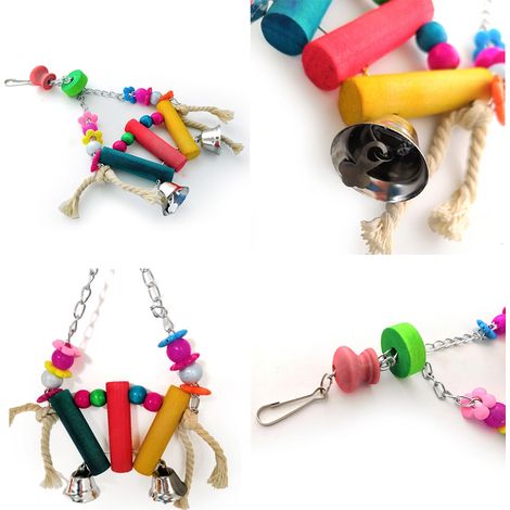 Jouets pour oiseaux, perroquets, jouets à mâcher et à suspendre, accessoires pour cage (1/5)