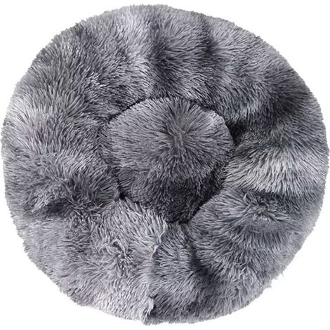 Lit pour chat, coussin moelleux, doux lavable pour chiens chats (tie-dye gris foncé, 80 cm), Ensoleillé
