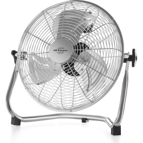 Orbegozo PW 1332, ventilatore da pavimento, 3 velocità, 45 W, 3 pale in metallo da 30 cm, inclinazione regolabile, maniglia per il trasporto, griglia di sicurezza, colore grigio (1/5)