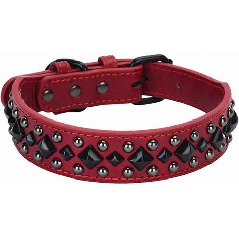 Collier en cuir ajustable pour chien, plusieurs tailles pour les petites et grandes races, marron XL (1/5)
