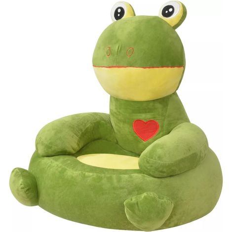 Chaise pour enfants en peluche Grenouille Verte (1/3)