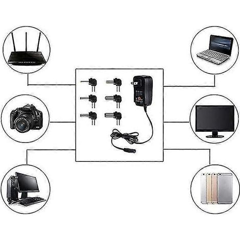 30w 3v 4,5v 5v 6v 7,5v 9v 12v AC/DC Adapter Einstellbare Netzteil Adapter USB Universal Ladegerät Schalter (1/5)