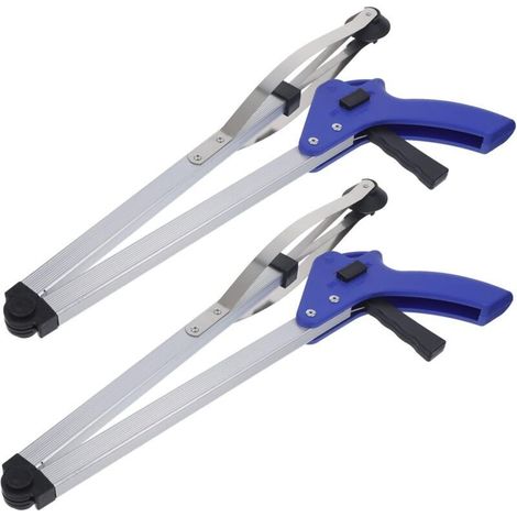 Pelle à déchets pliable en aluminium, outil à poignée ergonomique, 2 pièces pour le nettoyage du jardin et des espaces extérieurs, aide pour les personnes âgées et les personnes handicapées.
