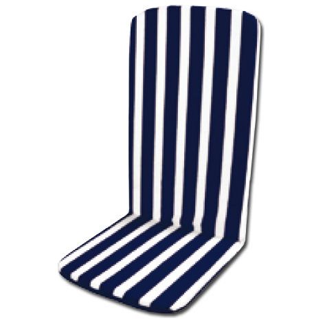 Beach High Monobloc Kissen Blau und Weiß 120x47x2,5 cm