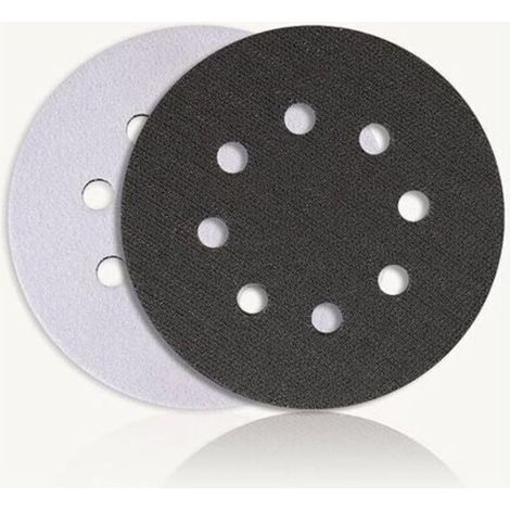 Set mit 2 weichen Schwamm-Schleifpads mit 8 Löchern für Schleifmaschinen, stoßfest und geräuschdämpfend (125 mm) (1/4)