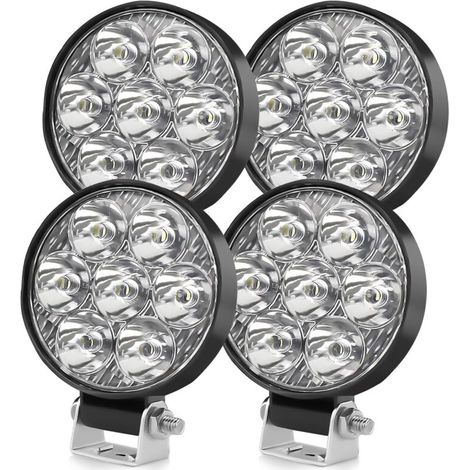 2.5 Pouces 24W Rond Phare De Travail Led 12v 24v. 4PCS Mini Phare De Travail Led IP68 6500K. Pour VéHicules Tout Terrain Voitures ATV UTV SUV. Camions. Motos. Machines Agricoles. Tracteur
