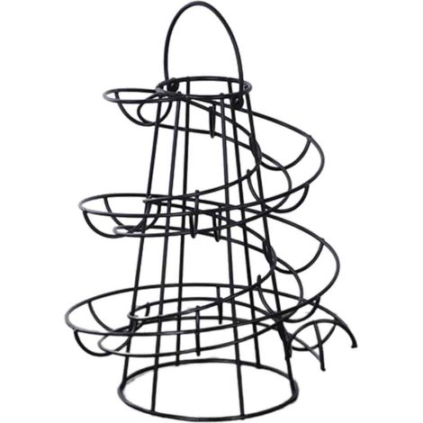 Porte-œufs spiralé créatif pour la cuisine,en fer forgé, multifonctionnel,portable,suspendu,support de rangement pour œufs,noir (1/5)