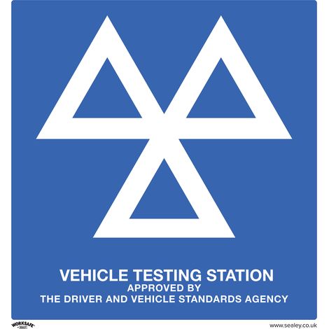 Sealey Warning Safety Sign - MOT Testing Station - Rigid Plastic - Pack of 10 SS51P10