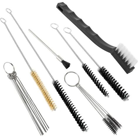 17 Pièces Kit de Nettoyage pour Pistolet à Peinture, Brosses de Pistolets Pulvérisateur Complet pour Nettoyer les Pistolets à Peinture à L'aérographe Buses et Embouts (1/5)