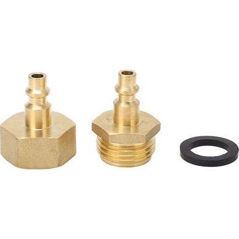 Adaptateur de soufflage d'arrosage Winterize, compresseur d'air, bouchon à connexion rapide de 1/4 po au tuyau d'arrosage, fileté de 3/4 po avec joint. (1/4)