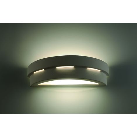 Lindby Gips Wandlampe weiß, bemalbar DIY indirektes Licht Uplight Wandleuchte 1 flammig für Wohnzimmer Esszimmer Küche Flur Gipsleuchte Wand innen