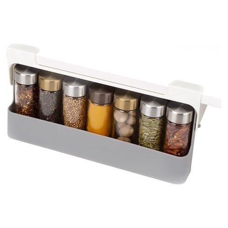 Supports pour Placard, Rangement de cuisine sous l'étagère, Porte-épices pour le garde-manger, Gris, (1/5)